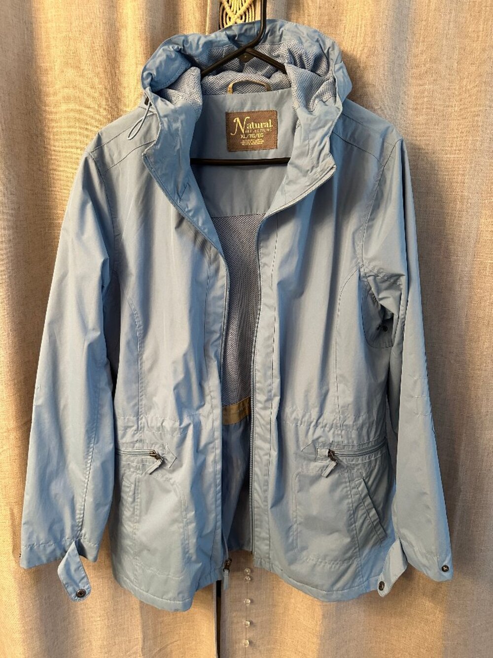 Natural Reflections Outdoor Weather Jacket with hoody in trendy light blue